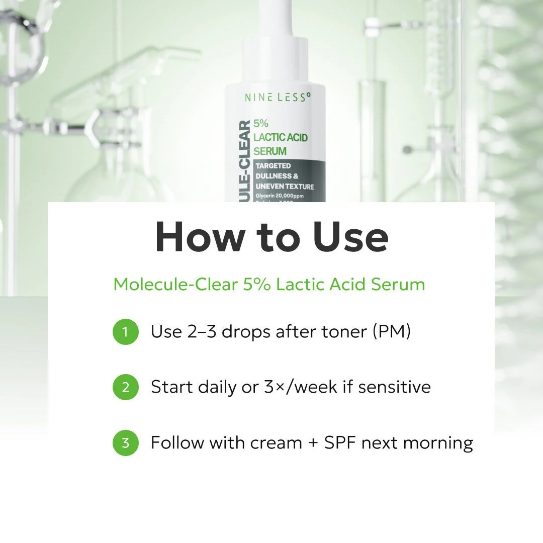 Nineless Molecule-Clear 5% Lactic Acid Serum 30ml - Image 4